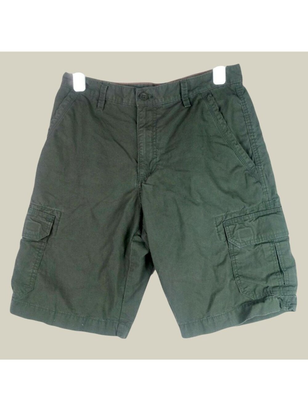 Eddie Bauer Utility Cargo Shorts Mens 30 Green Hiking Trail Summer